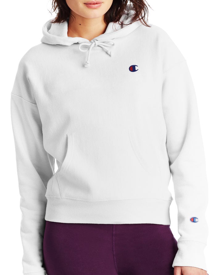 Champion Reverse Weave C Logo Hoodie Dames - Wit - Belgie 2839DGTYK